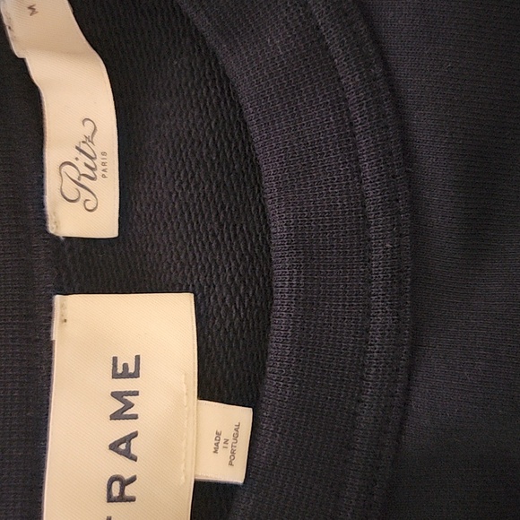 Frame Ritz Paris Concierge Crewneck Sweatshirt in Navy Medium - Picture 4 of 5